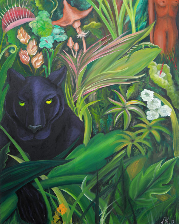 Acrylmalerei - individuelles Seelenbild - Schwarzer Panther